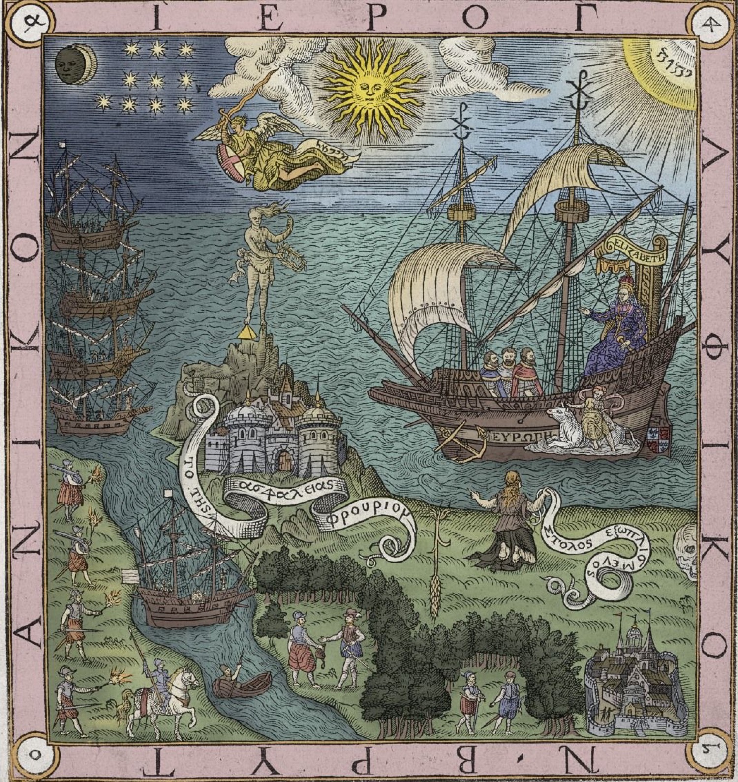 Carta náutica alegórica Elisabet