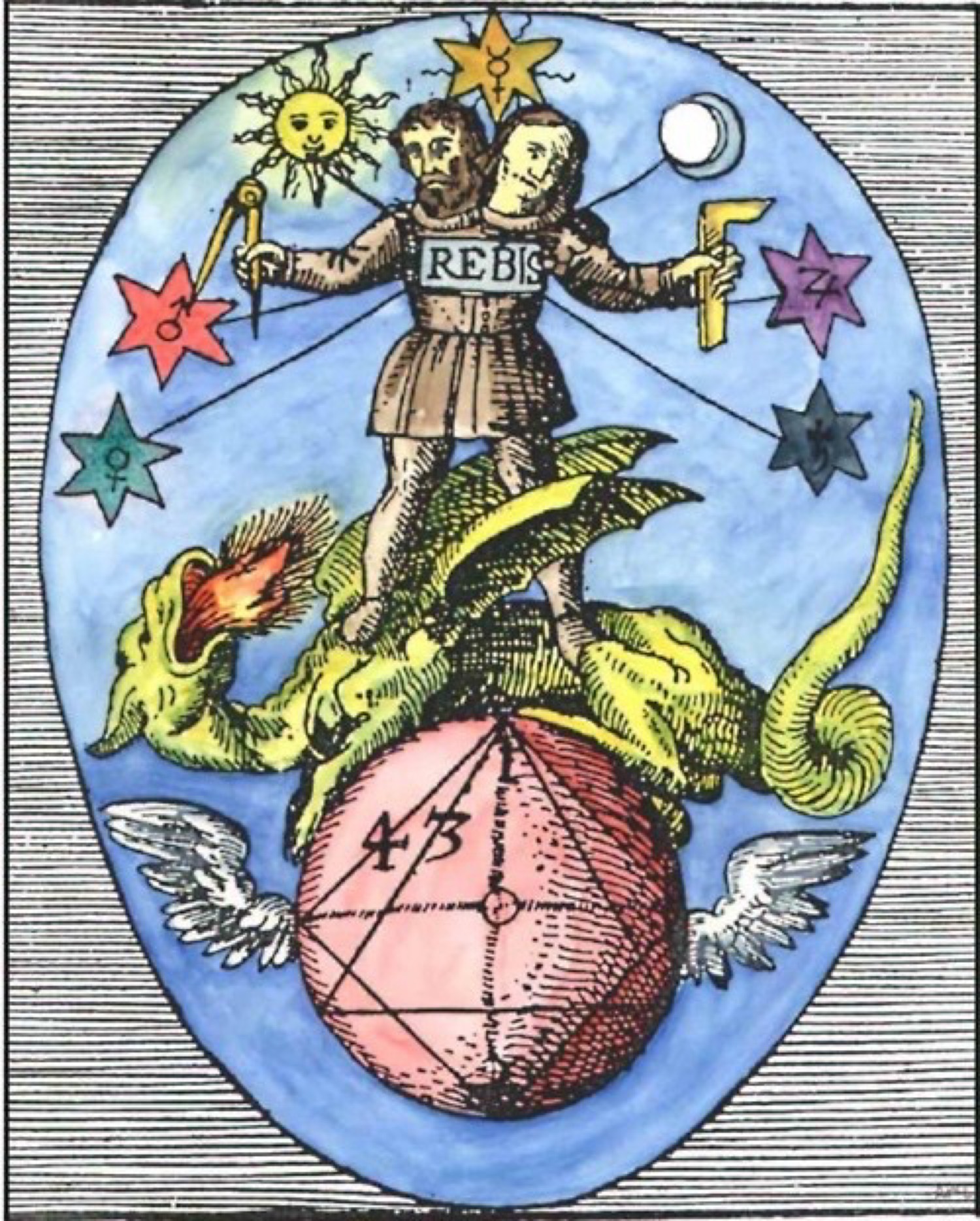 Rebis sobre el dragón y la esfera
