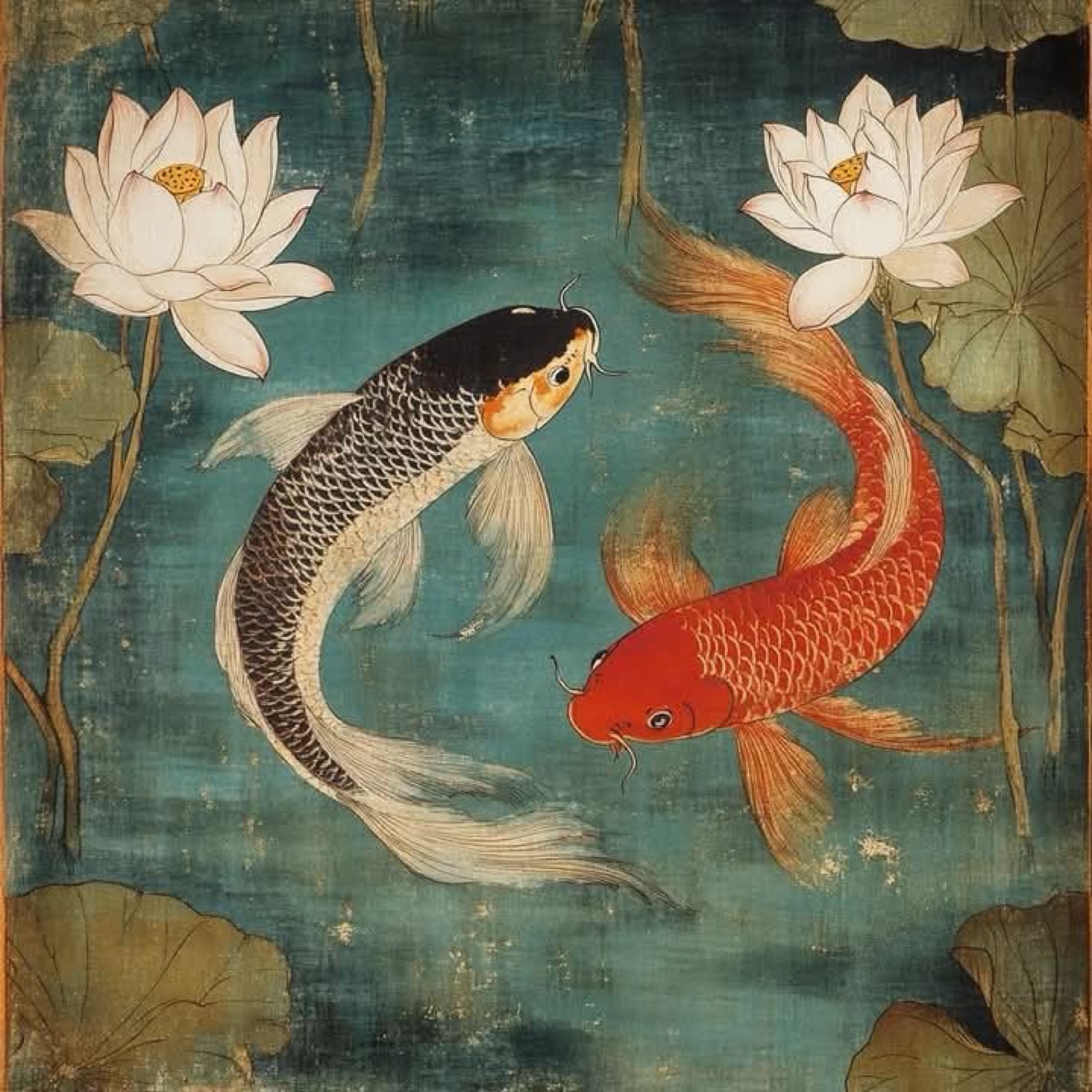 Koi entre lotos