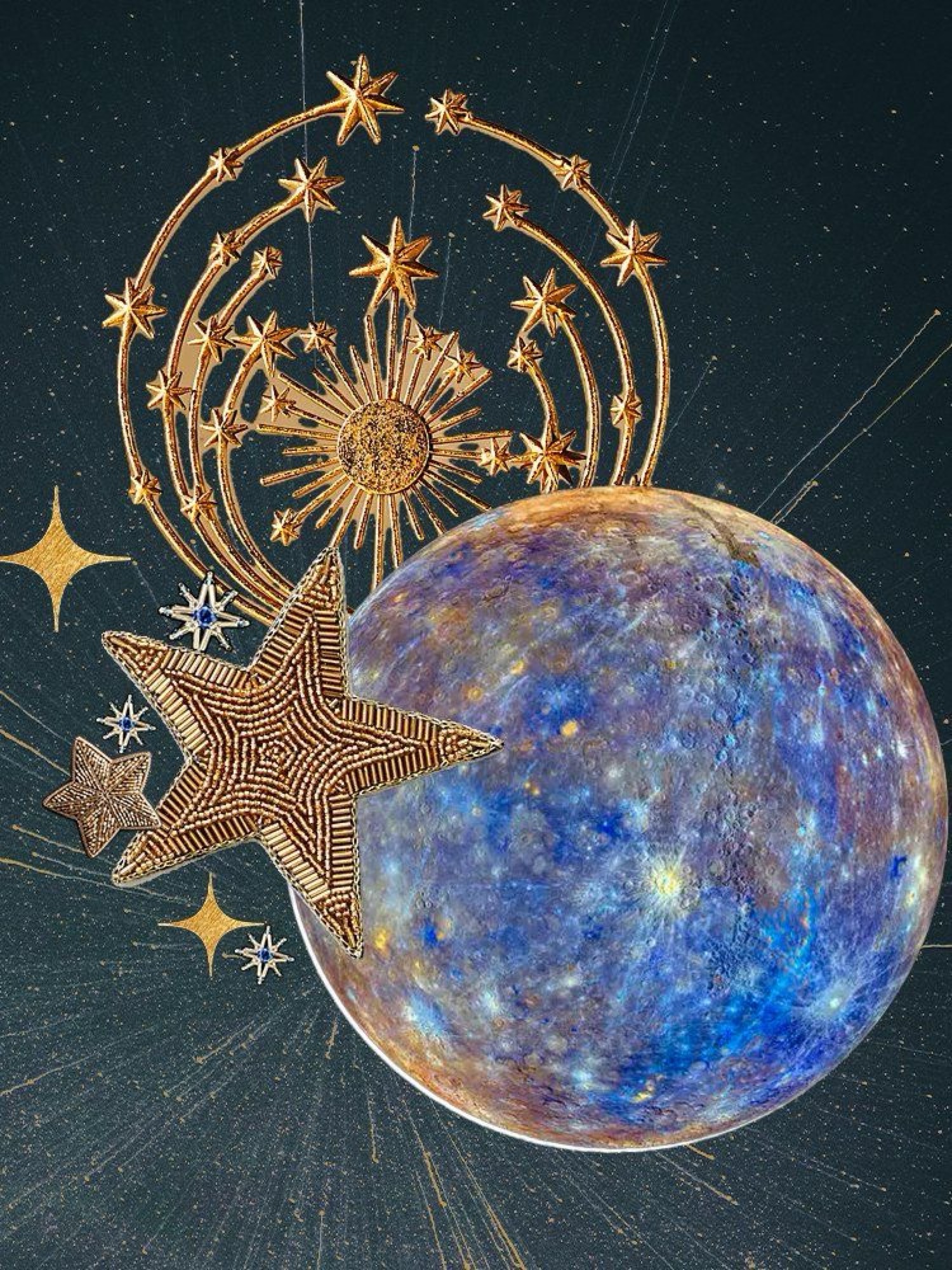 Astro bordado de estrellas